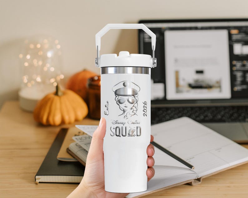 Vaso Disney Cruise Squad / Grabado láser de 887 ml / Winnie the Pooh, Stitch, Chip y Elsa / 5 colores imagen 18