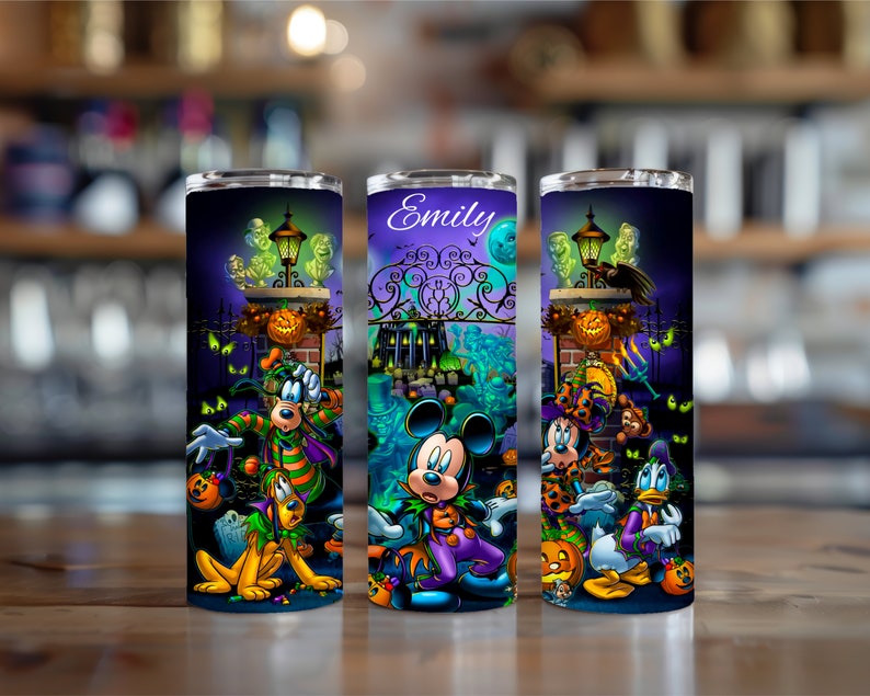 Personalized Tumbler, 20oz Disney Halloween Mickey Mouse Kids Cup, Custom Design image 4