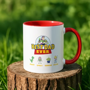 Personalized Toy Story Mug, Dad Custom Kids Names, Father's Day Gift image 1