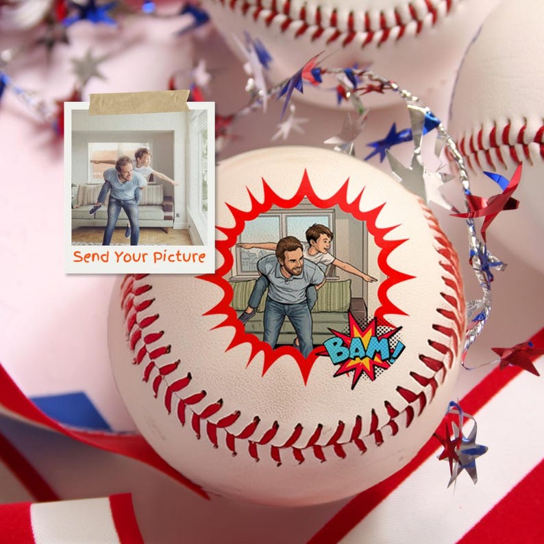 Personalized Comic Photo Portrait Baseball