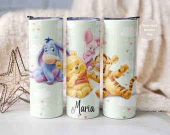 Hundred Acre Woods Tumbler | Custom Winnie the Pooh 20oz Stainless Steel Cup | Bear Gift