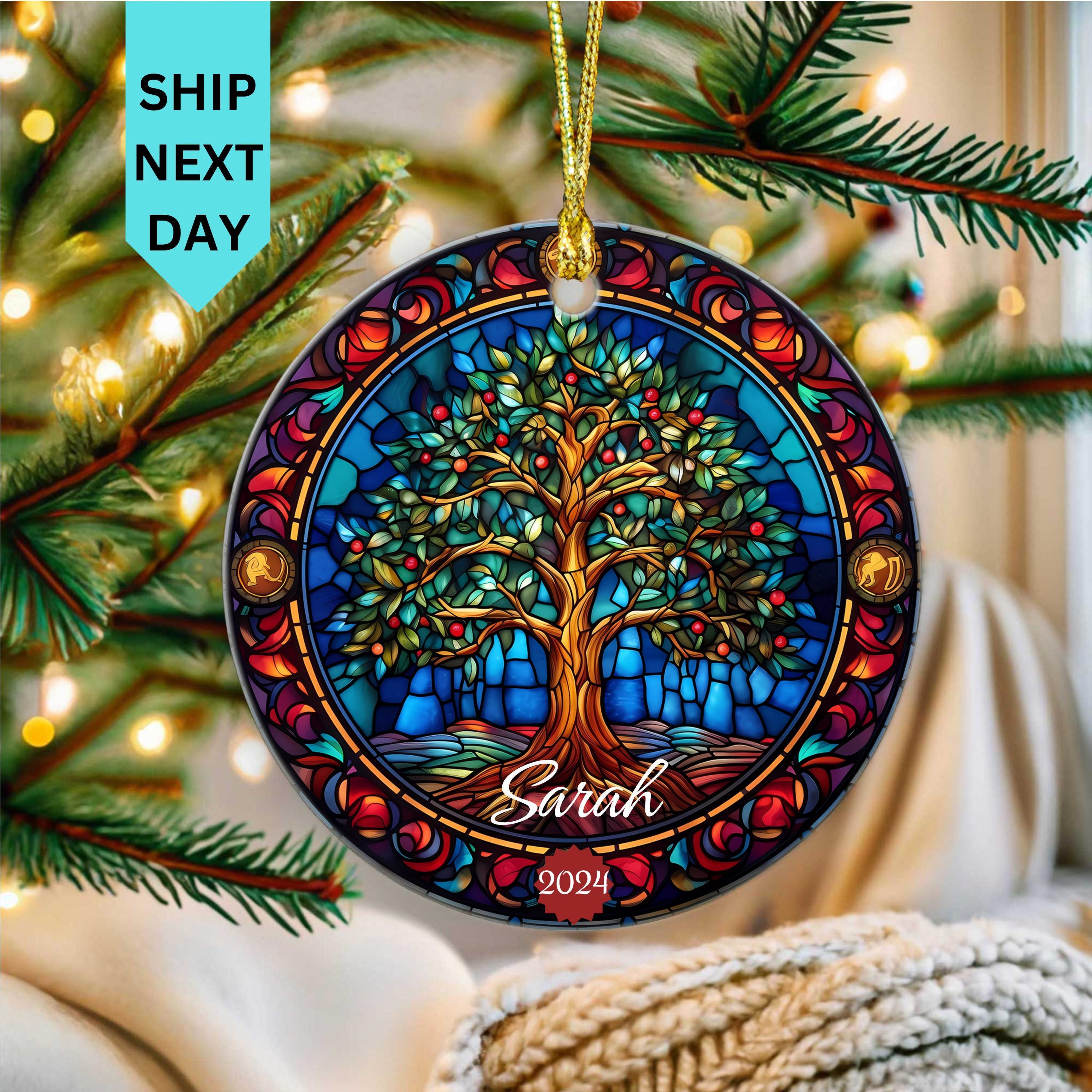 Personalized Stained Glass Look Christmas Ornament, Ceramic 2026 - Etsy