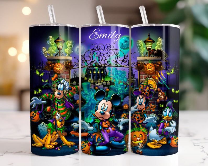 Personalized Tumbler, 20oz Disney Halloween Mickey Mouse Kids Cup, Custom Design image 6