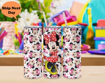 Minnie Mouse Personalized Tumbler: Disney Kids Cup (20oz, With Straw)