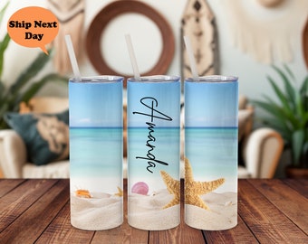 Custom Beach Inspired Tumbler, Ocean Cup, Ocean Tumbler ,Beach Tumbler, Ocean Tumbler, Beach gifts, Ocean gift, Beach Tumbler, Ocean Tumbler