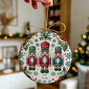 Personalized Ballet Nutcracker Ceramic Christmas Ornament - Holiday Dance Keepsake Gift for Girls Kids