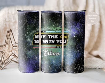 Vaso térmico "Que la Fuerza te acompañe" / Nombre personalizado / Regalo de Star Wars / 591 ml