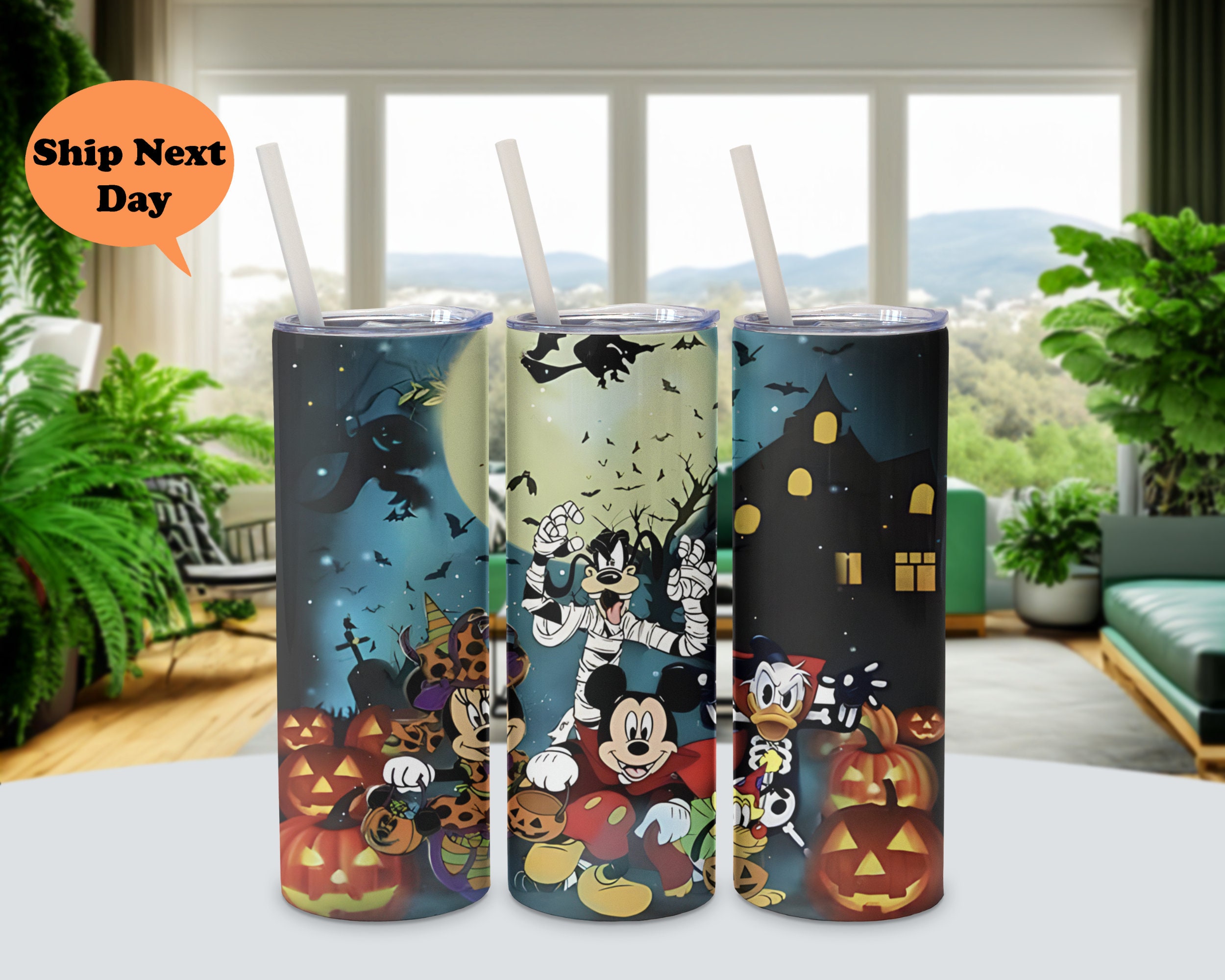 Halloween Mickey and Friends Tumbler, Halloween Disney Tumbler, Mickey Cup, Tumbler Gift, Halloween gifts, kids cup, Disney Halloween party