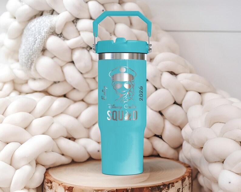 Vaso Disney Cruise Squad / Grabado láser de 887 ml / Winnie the Pooh, Stitch, Chip y Elsa / 5 colores imagen 14