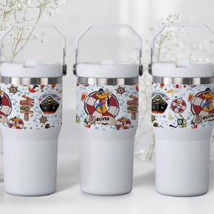 Personalized Disney Cruise Iceflow Tumbler 20oz Flip Top Insulated Handle Water Bottle Vacation Gift image 18