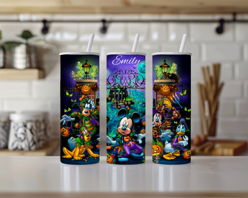 Personalized Tumbler, 20oz Disney Halloween Mickey Mouse Kids Cup, Custom Design image 2