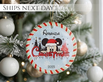 Keramisch ornament Disney Mickey, kerstvakantieontwerp (gepersonaliseerd 2026)