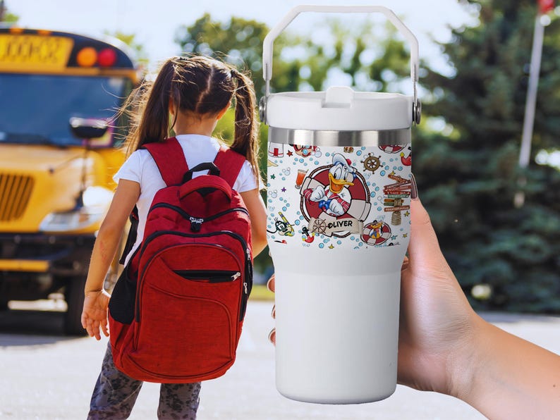 Personalized Disney Cruise Iceflow Tumbler 20oz Flip Top Insulated Handle Water Bottle Vacation Gift image 6