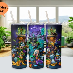 Vaso de Mickey Mouse de Halloween personalizado de Disney, vaso de Halloween, taza de Mickey, vaso de regalo, regalos de Halloween, taza para niños, fiesta de Halloween de Disney
