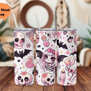 Vaso de princesa esqueleto de Halloween: regalo para princesa de Halloween, taza con temática de murciélago, regalo para amantes de los murciélagos, taza de murciélagos de Halloween, vaso de calabaza
