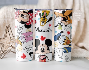 Fish Extender Disney 20oz tumbler | Personalized with Mickey, Minnie, Donald, Daisy, Goofy | Cruise gift