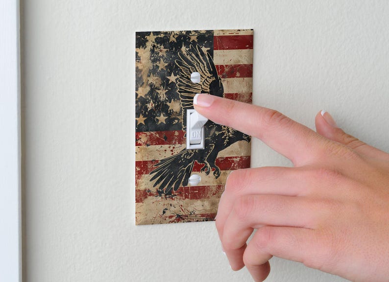 Eagle Plate | Vintage American Flag Light Switch Cover