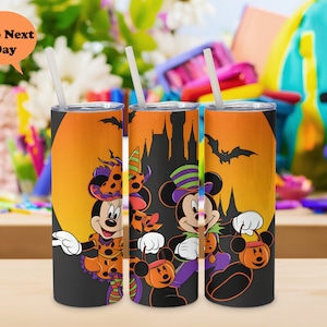 Disney Halloween Mickey  and Minnie Tumbler, Halloween Castle Pumpkin Tumbler, Mickey Cup, Tumbler Gift, Halloween gift, Halloween party Cup