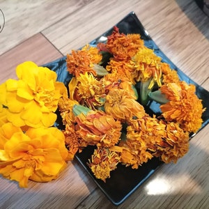 Flor de caléndula - Tagetes Erecta L. / Flores secas orgánicas / Pétalos, Semillas, Confeti, Té de hierbas, Remedio / Disponible de 1 oz a 4 libras