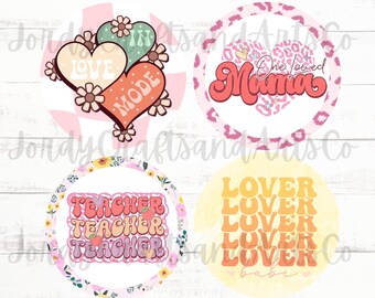 Valentines Round PNG| Valentines Day Digital download| Digital Cardstock| Freshie Cardstock Download|Car coaster images| Instant download