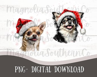Chihuahua Christmas PNG| Dog Christmas PNG| Sublimation Design Dog |Digital Download Png| Christmas Download PNG| Brown and Black Chihuahua