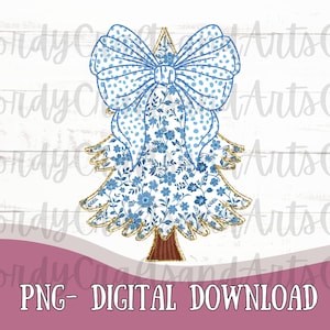 Coquette Christmas Tree PNG| Grand Millennial Christmas PNG| Sublimation Design|Digital Download Png| Christmas Download PNG|Girly Christmas