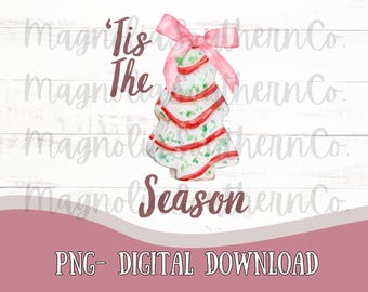 Coquette Christmas Tree Cake PNG| Debbie Tree Cake PNG| Sublimation Design|Digital Christmas Download PNG|Girly Christmas | Snack Cake Png