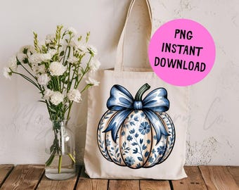 Floral Pumpkin PNG| Blue Pumpkin PNG|Sublimation Design |Digital Download Png| Coquette Fall Download PNG|Fall Png |Girly Halloween Png file