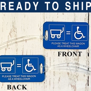 Aluminum Wagon as Wheelchair Double-Sided OSHA Blue Tag