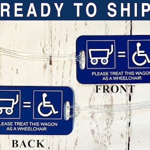 Aluminum Wagon as Wheelchair Double-Sided Federal Blue Tag