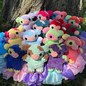 Crochet Cow Plushie, Handmade Stuffed Animal Toy, Made to Order