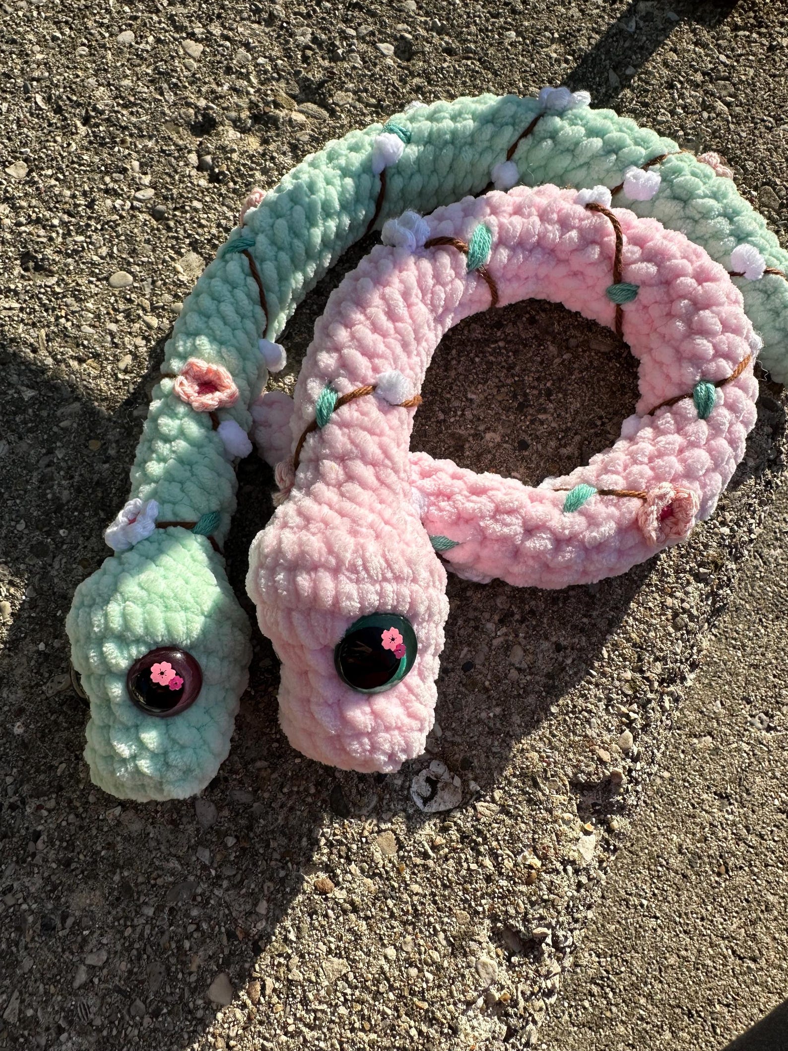 Cherry Blossom Snakes, Crochet, Roughly 18” Long, Kids Toys, Birthday ...
