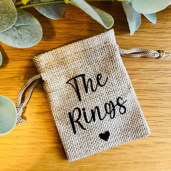 Wedding Ring Bag / Wedding Ring Holder / Hessian Wedding Ring Bag / Rustic Wedding Ring Holder