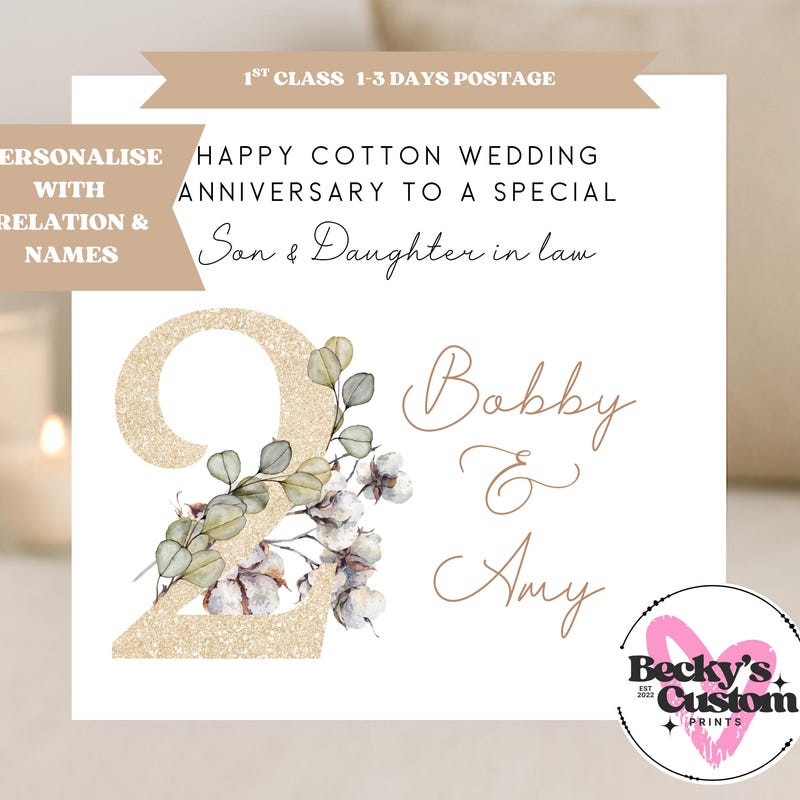 Son and Daughter in Law Anniversary Card - Etsy UK