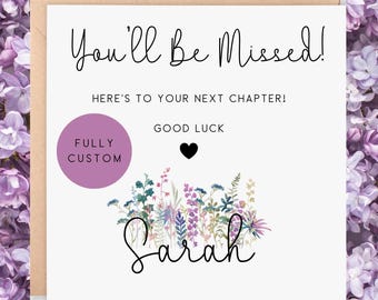 New Job Leaving Card - You'll Be Missed Leaving Card - Colleague Leaving Card - Good Luck Card - Sorry Your Leaving Card