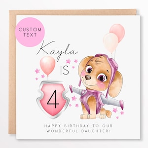 Adventure Puppy Birthday Card | Custom Cartoon Dog Card for Kids | Hero Pup Party Theme