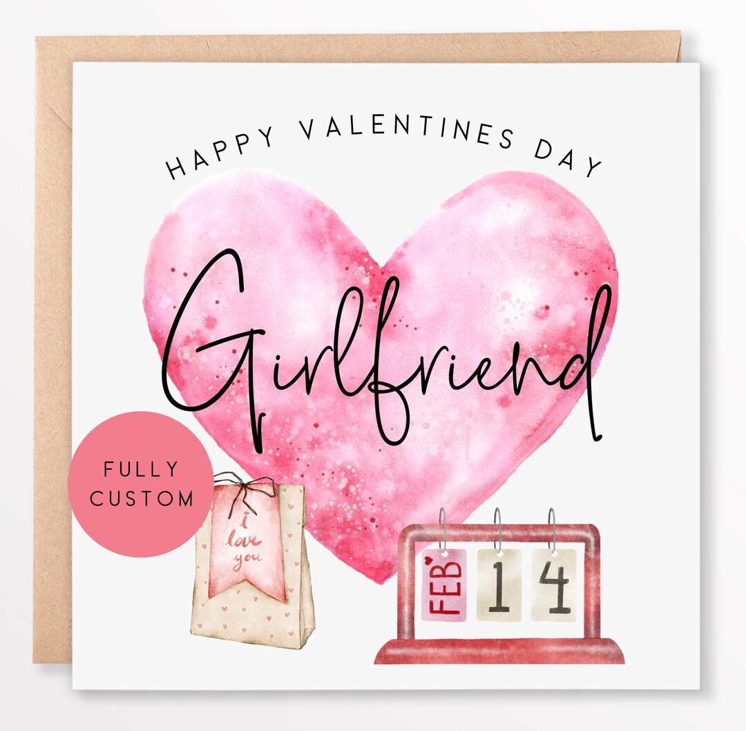 Girlfriend Valentines Day Card Valentines Day Card for Girlfriend Happy ...