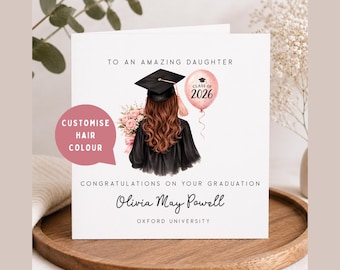 Personalised Graduation Card for Daughter, Graduation Congratulations Card, Class of 2026 Graduate Card, University Graduation Card for Her