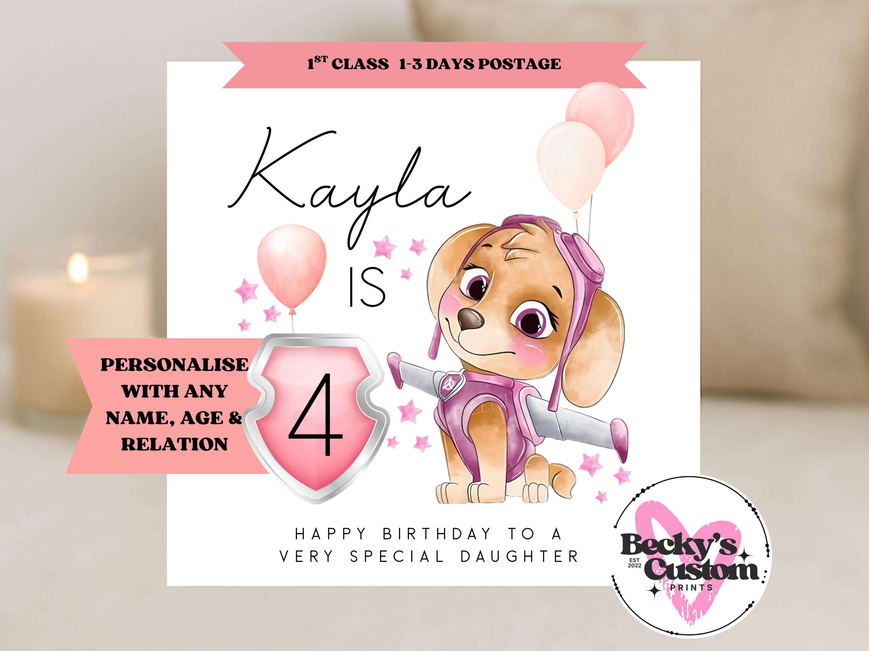 Daughter Dog in Birthday Hat Card | Funky Pigeon