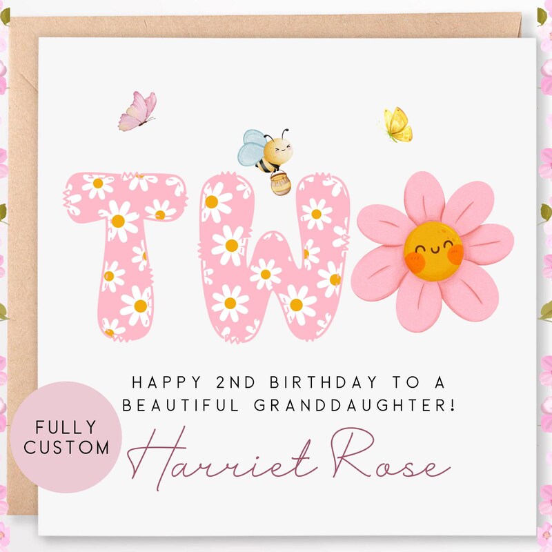 Pink Dinosaur 2nd Birthday Card for Girls