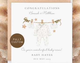 Personalised Parents To Be Card - Baby Announcement Card - Having a Baby Card - Pregnancy Card - Baby Congratulations