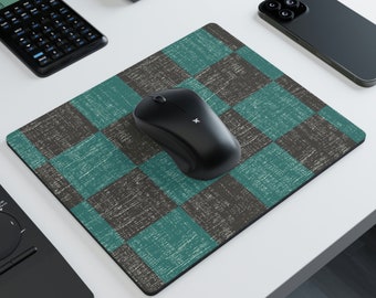 Anime Checkered Mouse Pad Anime Inspired Green and Black Checkered Pattern Anime Gift for Him Gaming Gift