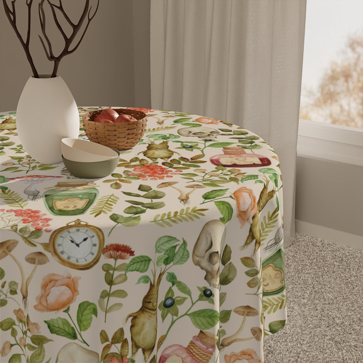 Cottagecore Mushroom Tablecloth Witch Cottagecore Dark academia Home Decor Cottagecore Decor Cottagecore Wedding
