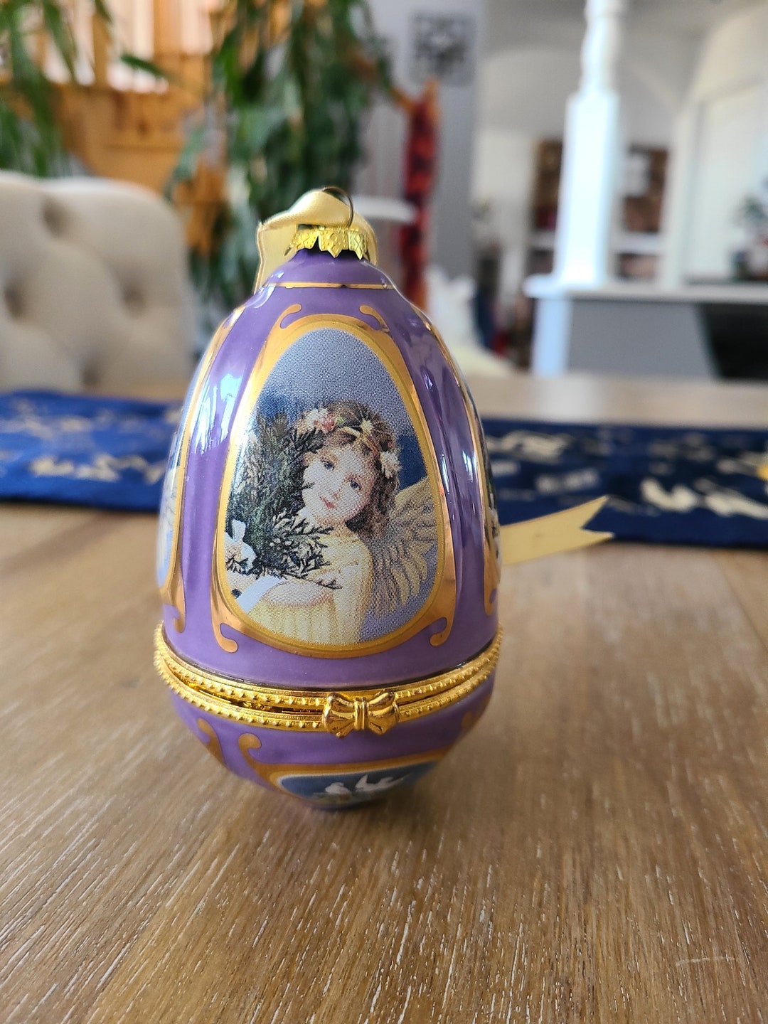 Mr. Christmas Porcelain Music Box Egg Christmas Tree Ornament Etsy