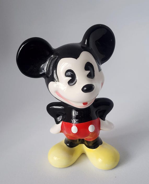 ▽Fb右1095 サンキョー 未使用 デッドストック ミッキー ミニー 2体 1960' Disney Fab Five 2