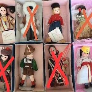 Collection of 8 Dolls Representing Worldwide Countries-ranging in