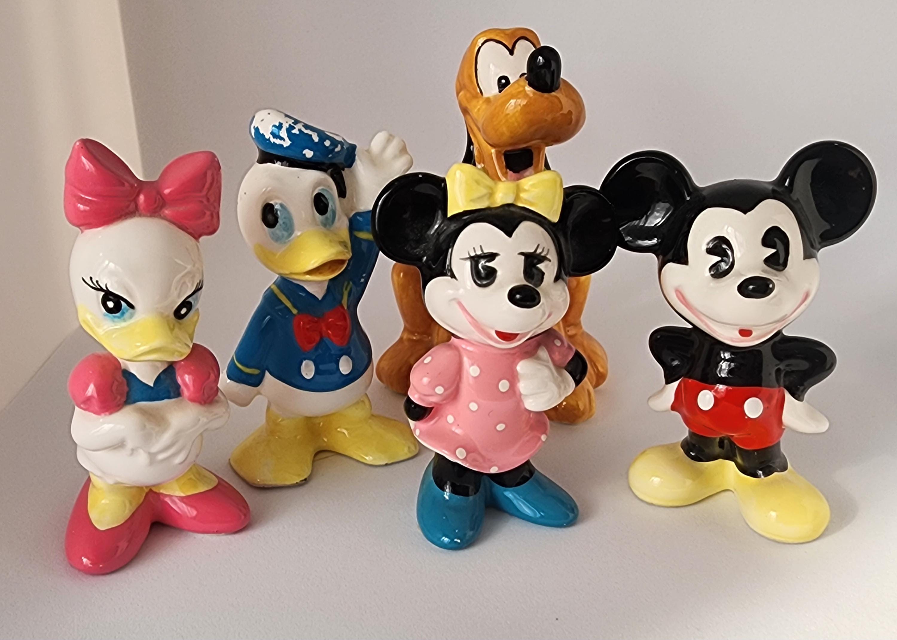 ▽Fb右1095 サンキョー 未使用 デッドストック ミッキー ミニー 2体 1960' Disney Fab Five 2