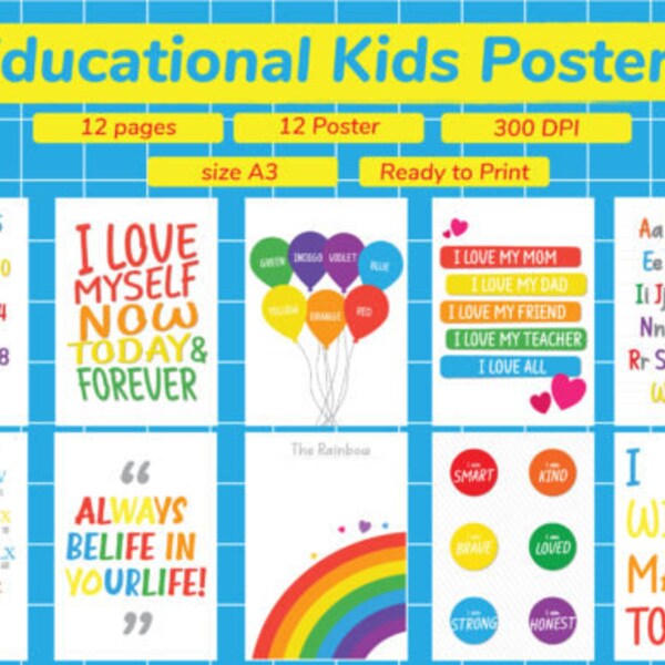 Handwriting Alphabet Posters Etsy