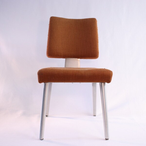 Four Goodform steel and Knoll fabric Mid Century office chairs