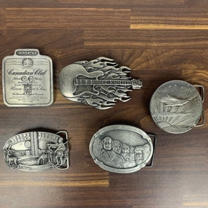 Vintage Pewter/Brass Novelty Belt Buckles